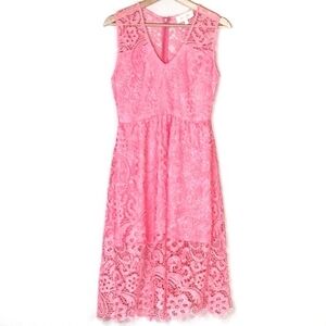 Yumi Kim Summer Heartbeat Orchid Pink Lace Crochet Sleeveless High Low V Neck